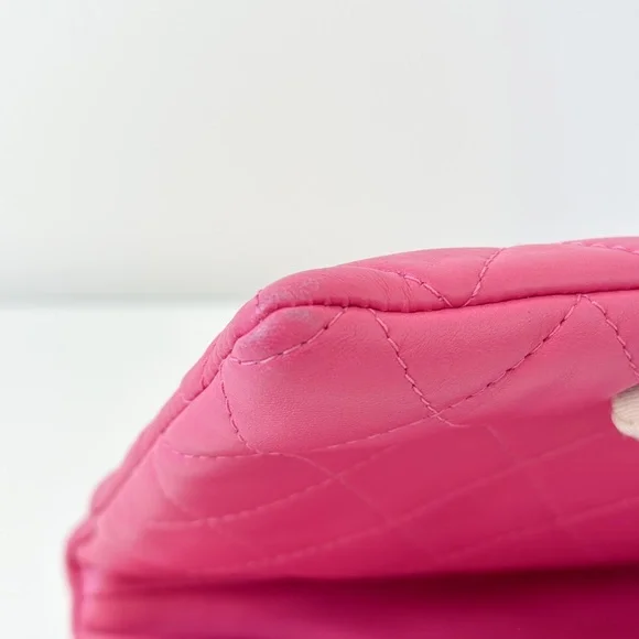 Chanel Pink Quilted Lambskin Fold Over Clutch - Picture 3 of 14